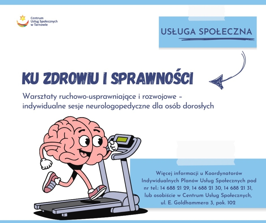 Plakat usługi społecznej "Ku zdrowiu i sprawności"